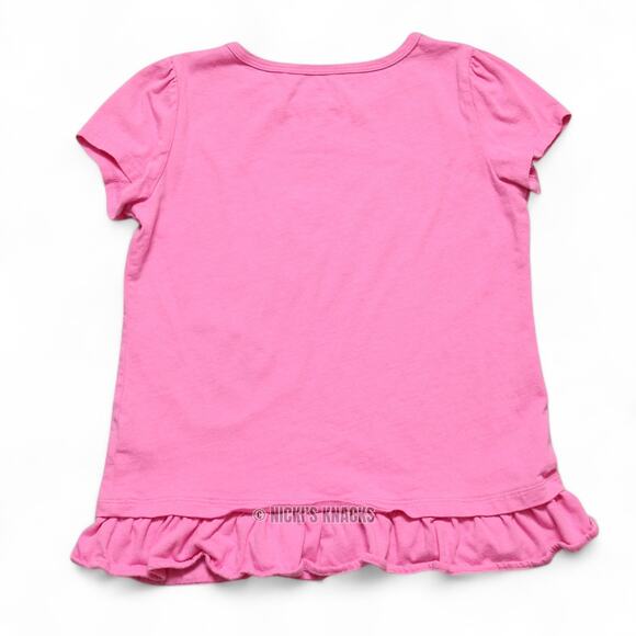 4/$20 - Carters Girls Short Sleeve T-Shirt Pink Unicorn Ruffle Trim Size 8 - Picture 4 of 7